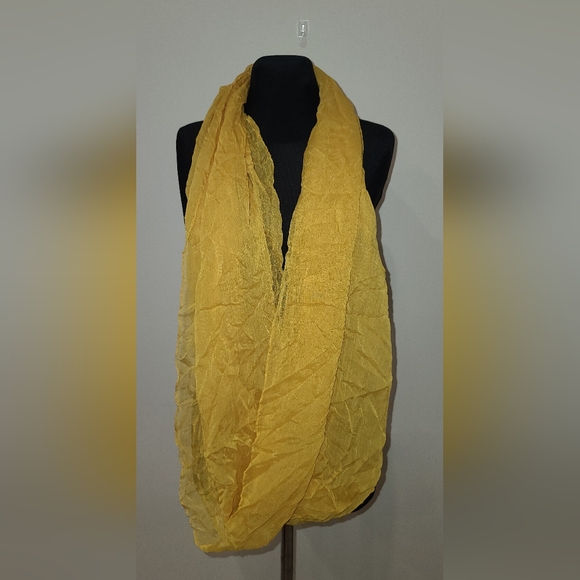 Yellow chiffon snood - Picture 2 of 5